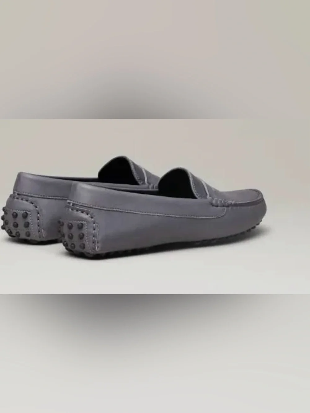 New M. Gemi The Pastoso in Light Gray Leather Penny Driving Loafers size 38.5